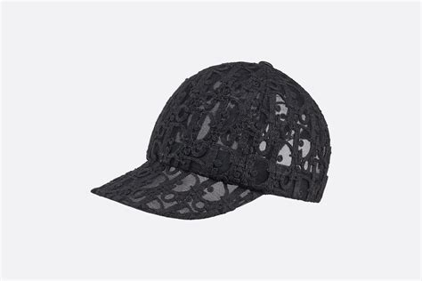 Dior Oblique Baseball Cap Black Technical Tulle